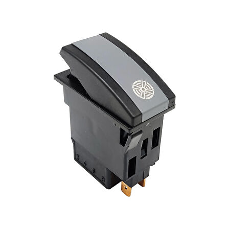 OTOKAR Doruk Otobüs Turbo Fan Anahtar Düğme Rocker Switch 8 Pin (On-On-On) - Ampullü 24V